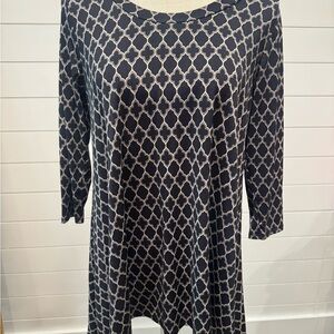 Honeyme navy Geometric Top
